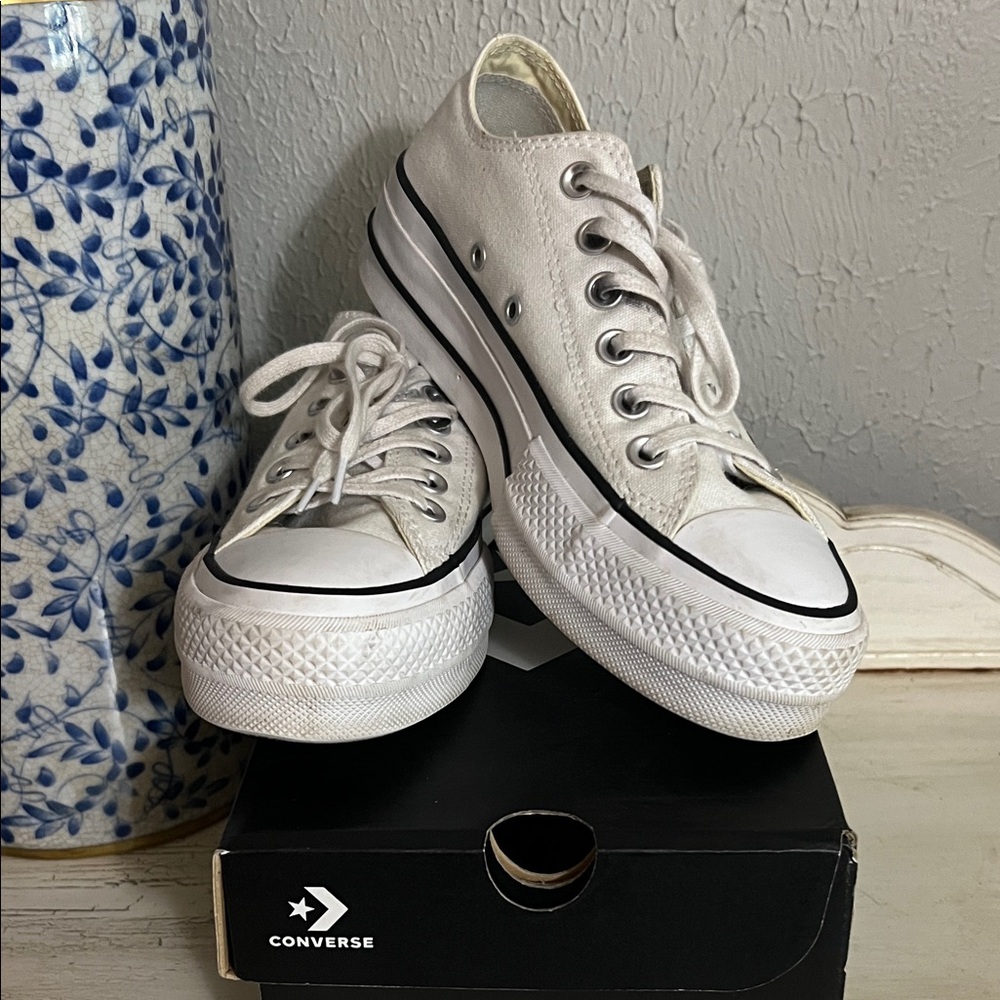 Converse All-Star White Platform Shoes